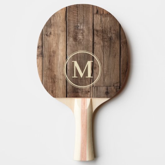 Raquette De Ping Pong Planches de plancher de grange monogramme (Dos)