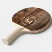 Raquette De Ping Pong Planches de plancher de grange monogramme (Devant Angle)