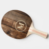 Raquette De Ping Pong Planches de plancher de grange monogramme (Côté)