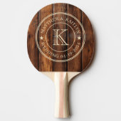 Raquette De Ping Pong Planches de teinture de gloss Monogramme de mariag (Dos)