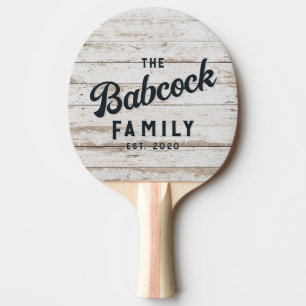 Raquette De Ping Pong Planches en bois blanchies à la chaux Nom de famil