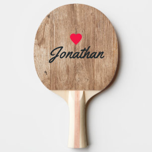 Raquette De Ping Pong Planches en bois flotté Signature Vintage Cœur