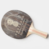 Raquette De Ping Pong Planches Usées Arche de Mariage Ananas&Nom (Côté)