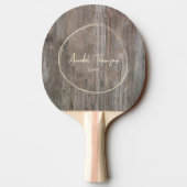 Raquette De Ping Pong Planches Usées Nom dans Cercle Tracé (Dos)