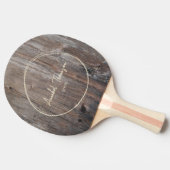 Raquette De Ping Pong Planches Usées Nom dans Cercle Tracé (Côté)