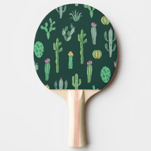 Raquette De Ping Pong Plantes de Cactus : Arrière - plan Vintage sans co