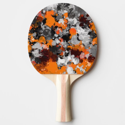 Raquette De Ping Pong Plat de peinture orange et gris (Devant)