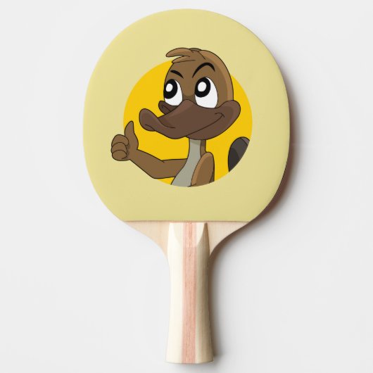 Raquette De Ping Pong Platypus donnant pouces dessin animé ping pong pad (Devant)