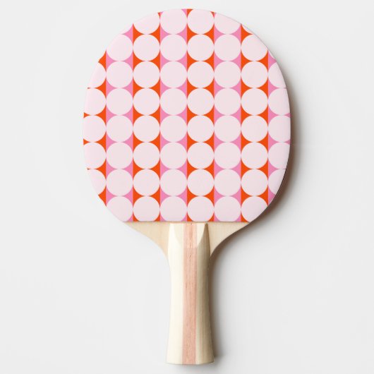 Raquette De Ping Pong Playful Dots & Stripes - red and pink (Devant)