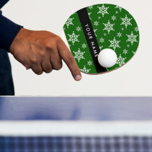Raquette De Ping Pong Pneus blancs, Vert, Votre nom, Personnaliser