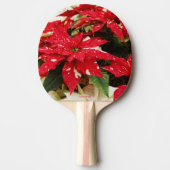 Raquette De Ping Pong Poinsettias Festive Rouge Blanc Floral (Devant)