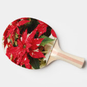 Raquette De Ping Pong Poinsettias Festive Rouge Blanc Floral (Côté)