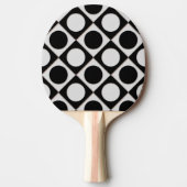 Raquette De Ping Pong Points & Carrés / noir blanc + vos idées (Devant)