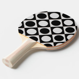Raquette De Ping Pong Points & Carrés / noir blanc + vos idées