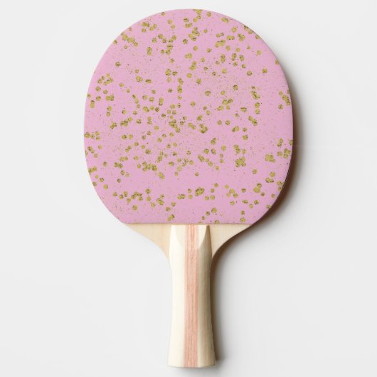 Raquette De Ping Pong Points Confetti Glitzy Rose Or Étincelle (Dos)