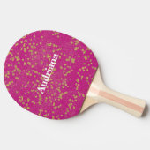 Raquette De Ping Pong Points Confetti Glitzy Rose Or Étincelle (Côté)