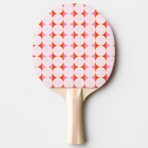 Raquette De Ping Pong Points et rayures ludiques - rouge et rose