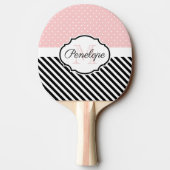 Raquette De Ping Pong Points et rayures mignons (Dos)