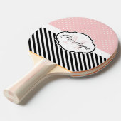 Raquette De Ping Pong Points et rayures mignons (Devant Angle)