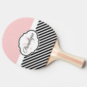 Raquette De Ping Pong Points et rayures mignons (Côté)