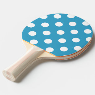 Raquette De Ping Pong Pois blancs sur Arrière - plan bleu Peacock