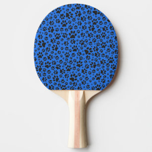 Raquette De Ping Pong Pois de chien noir et blanc Pointe Polka sur le bl
