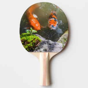 Raquette De Ping Pong Poisson Koi dans un étang