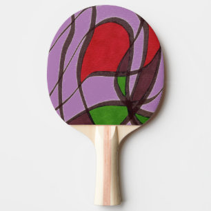 Raquette De Ping Pong "Poisson volant - violet" Pagaie Abstraite Ping Po