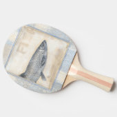 Raquette De Ping Pong Poissons gris sur l'arrière - plan beige (Côté)