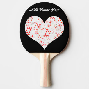 Raquette De Ping Pong Poker Coeur Flush Dans Un Coeur Ajouter Votre Nom,