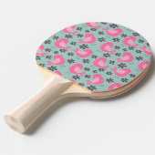 Raquette De Ping Pong Polka Dot Birds and Flowers (Devant Angle)