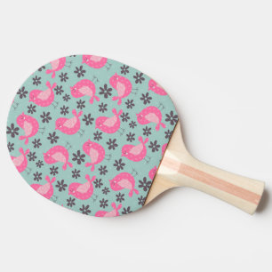 Raquette De Ping Pong Polka Dot Birds and Flowers