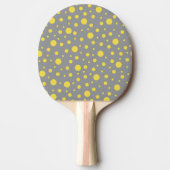 Raquette De Ping Pong Polka Dot Motif gris et jaune (Devant)