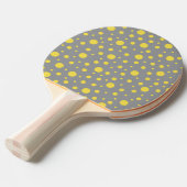Raquette De Ping Pong Polka Dot Motif gris et jaune (Devant Angle)