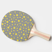Raquette De Ping Pong Polka Dot Motif gris et jaune (Côté)