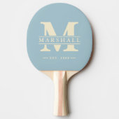 Raquette De Ping Pong Polo Monogramme & Superposition de Nom Ciel Clair (Devant)