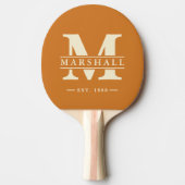 Raquette De Ping Pong Polo Monogramme & Superposition de Nom Couleur Mie (Devant)