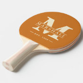 Raquette De Ping Pong Polo Monogramme & Superposition de Nom Couleur Mie (Devant Angle)