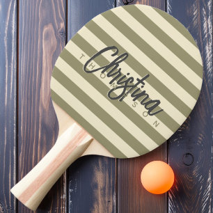 Raquette De Ping Pong Polo Sage du milieu du siècle Prairie Peint Nom