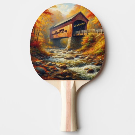 Raquette De Ping Pong pont couvert d'automne classique (Devant)