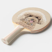 Raquette De Ping Pong Poodle Miniature Toy Apricot Crème Chien Brown Art (Devant Angle)