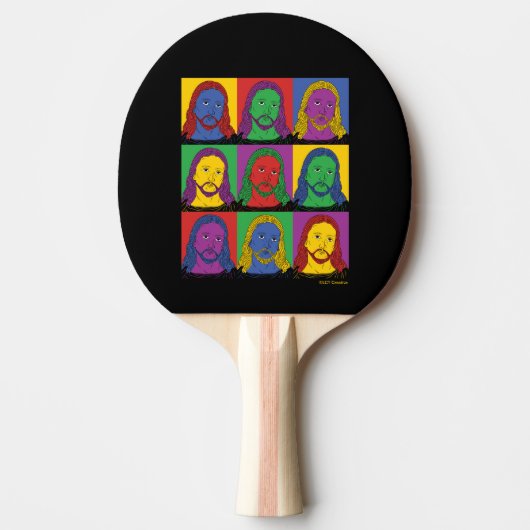 Raquette De Ping Pong Pop Art Jesus (Devant)