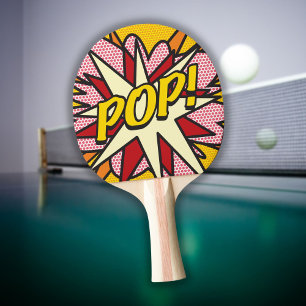 Raquette De Ping Pong POP Fun Retro Comédie Livre Superhero Moderne
