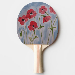 Raquette De Ping Pong Poppies rouges sauvages