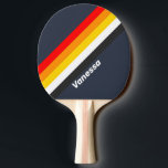 Raquette De Ping Pong Port nautique vintage trié avec le nom<br><div class="desc">Naviguez dans un monde d'aventure intemporelle avec le port nautique Vintage rayé avec le nom Ping Pong Paddle. Les rayures classiques, usées par la mer, évoquent le charme robuste des quais patinés et l'appel des eaux libres, remplissant chaque match avec un esprit d'exploration, de camaraderie et de tradition durable. Le...</div>