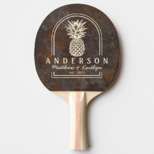 Raquette De Ping Pong Portail de mariage en forme de ananas en tôle roui