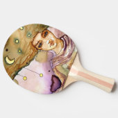 Raquette De Ping Pong Portrait abstrait et jolie femme (Côté)