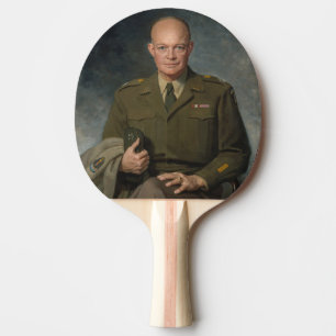 Raquette De Ping Pong Portrait peint de General Dwight Eisenhower 5 étoi