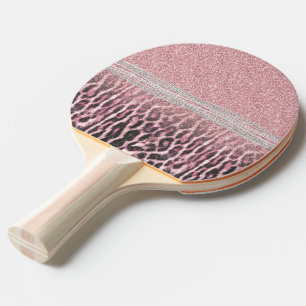Raquette De Ping Pong poster de animal Chic Girly Pink Leopard Image
