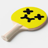 Raquette De Ping Pong Pot Cavé Face Ping Pong Jaune (Devant Angle)